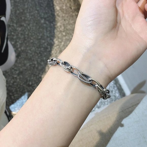 NEW 925 Sterling Silver Link Chain Bracelet B - Picture 7 of 7